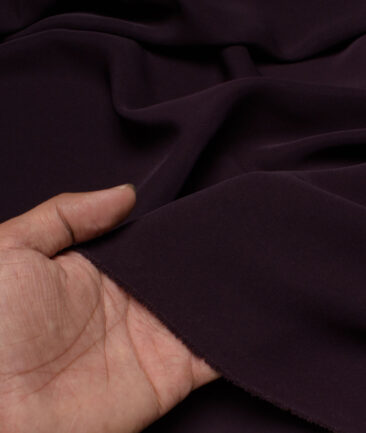 Italian Channel Men's Terry Rayon Solids  Unstitched Flowy Japanese 4 Way Stretchable Lachka Armani Suiting Fabric (Dark Purple) - Image 2