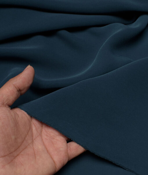 Italian Channel Men's Terry Rayon Solids  Unstitched Flowy Japanese 4 Way Stretchable Lachka Armani Suiting Fabric (Peacock Blue)) - Image 2