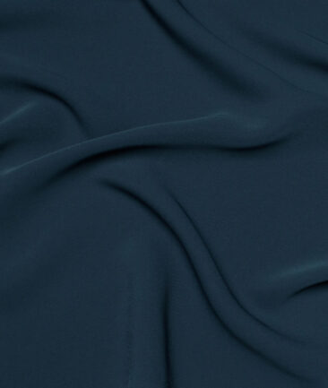 Italian Channel Men's Terry Rayon Solids  Unstitched Flowy Japanese 4 Way Stretchable Lachka Armani Suiting Fabric (Peacock Blue))