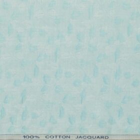 Raymond Men's Pure Cotton Self Design 2.25 Meter Unstitched Shirting Fabric (Mint Green)