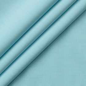 Raymond Men's Giza Cotton Solids 2.25 Meter Unstitched Shirting Fabric (Teal Blue)