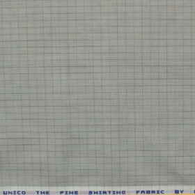 Raymond Men's Cotton Blend Wrinkle Free Checks 2.25 Meter Unstitched Shirting Fabric (Grey)