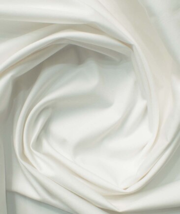 Raymond Men's Cotton Blend Wrinkle Free Solids 2.25 Meter Unstitched Shirting Fabric (White)