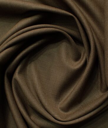 Rosseti Romano Men's Terry Rayon Structured 3.75 Meter Unstitched Suiting Fabric (Brown)