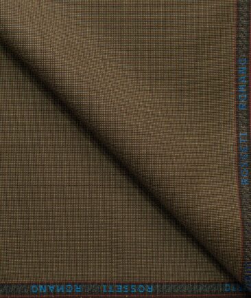 Rosseti Romano Men's Terry Rayon Structured 3.75 Meter Unstitched Suiting Fabric (Brown)
