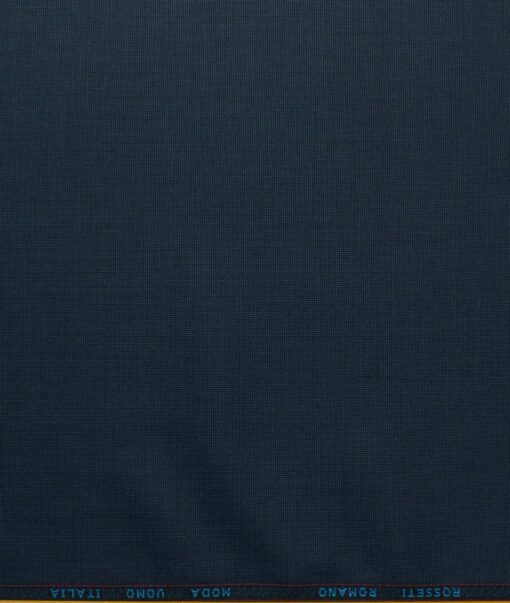 Rosseti Romano Men's Terry Rayon Structured 3.75 Meter Unstitched Suiting Fabric (Dark Blue)