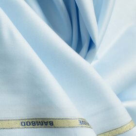 Siyaram's Men's Bamboo Solids 2.25 Meter Unstitched Shirting Fabric (Sky Blue)