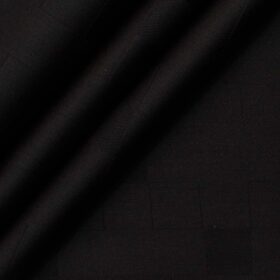 Soktas Men's Egyptian Cotton Self Design 2.25 Meter Unstitched Shirting Fabric (Black)