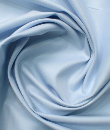 Soktas Men's 200/2 Egyptian Cotton Solids 2.25 Meter Unstitched Shirting Fabric (Sky Blue)