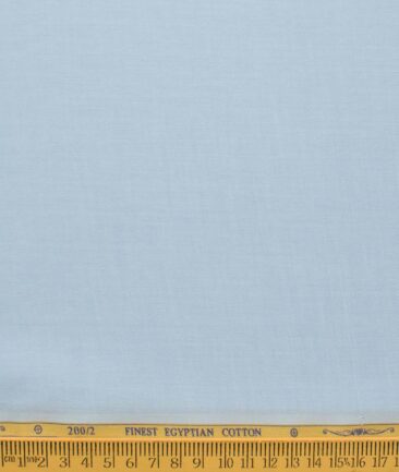 Soktas Men's 200/2 Egyptian Cotton Solids 2.25 Meter Unstitched Shirting Fabric (Sky Blue)