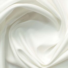Soktas Men's 200/2 Egyptian Cotton Solids 2.25 Meter Unstitched Shirting Fabric (White)