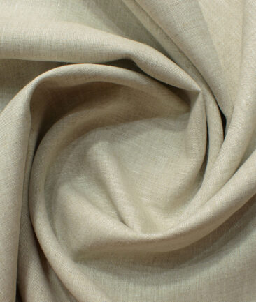 Linen Club Men's 100% Linen 25 LEA Solids  Unstitched Suiting Fabric (Sand Stone Beige) - Image 5