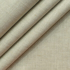 Linen Club Men's 100% Linen 25 LEA Solids 3.75 Meter Unstitched Suiting Fabric (Sand Stone Beige)