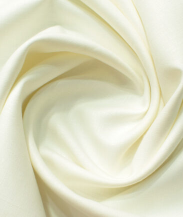 Linen Club Men's 100% Linen 40 LEA Solids  Unstitched Suiting Fabric (Milky White) - Image 5