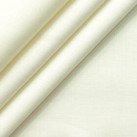 Linen Club Men's 100% Linen 25 LEA Solids 3.75 Meter Unstitched Suiting Fabric (Milky White)