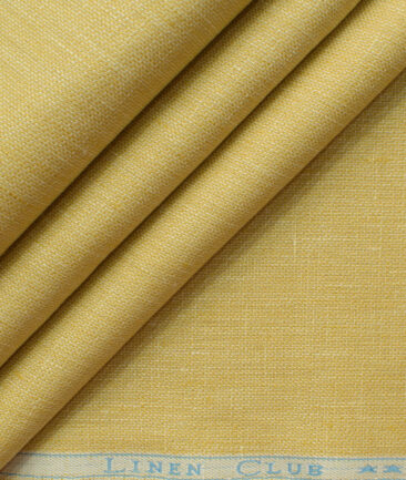 Linen Club Men's 100% Linen 30 LEA Structured 3.75 Meter Unstitched Suiting Fabric (Biscotti Beige)