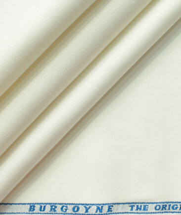Burgoyne Men's 100% Linen 30 LEA Solids 3.75 Meter Unstitched Suiting Fabric (Off White)