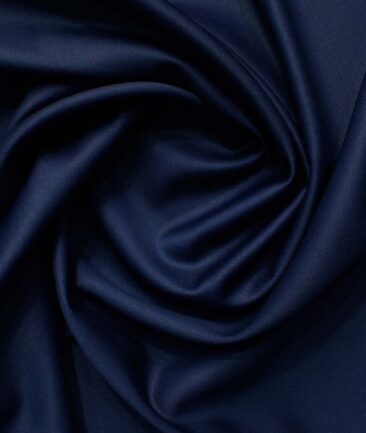 Cadini Men's 30% Wool Super 120's Solids 3.75 Meter Unstitched Suiting Fabric (Dark Royal Blue)