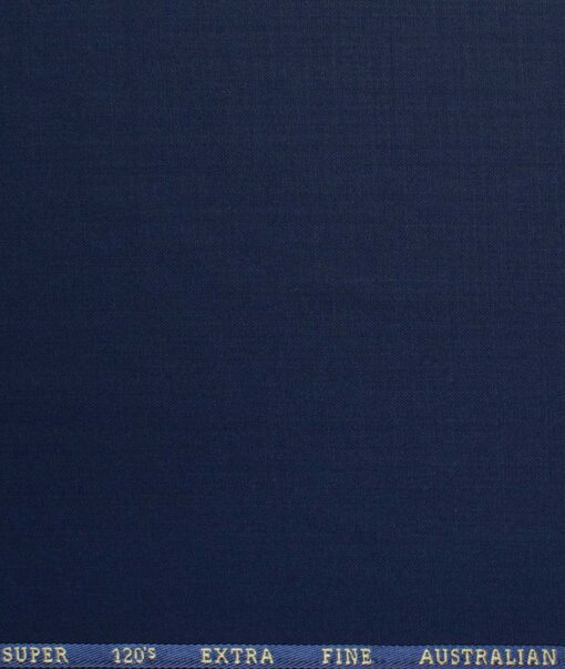 Cadini Men's 30% Wool Super 120's Solids 3.75 Meter Unstitched Suiting Fabric (Dark Royal Blue)