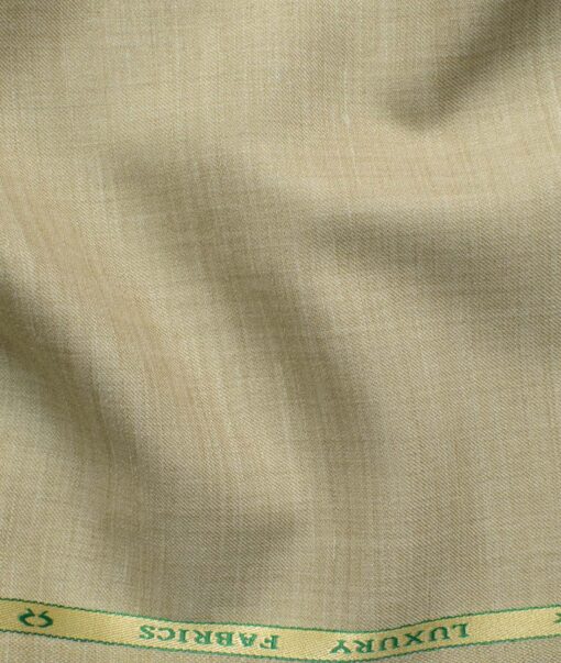 OCM Men's 35% Wool  Self Design 3.75 Meter Unstitched Suiting Fabric (Hazelnut Beige)