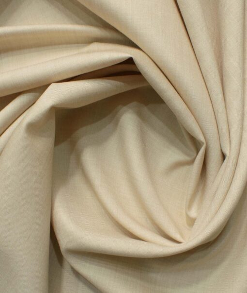 OCM Men's 35% Wool  Self Design 3.75 Meter Unstitched Suiting Fabric (Oat Beige)