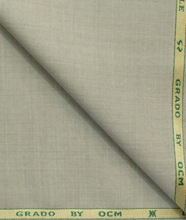 OCM Men's 35% Wool  Self Design 3.75 Meter Unstitched Suiting Fabric (Pistachious Beige)