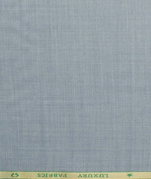 OCM Men's 35% Wool  Self Design 3.75 Meter Unstitched Suiting Fabric (Sky Blue)
