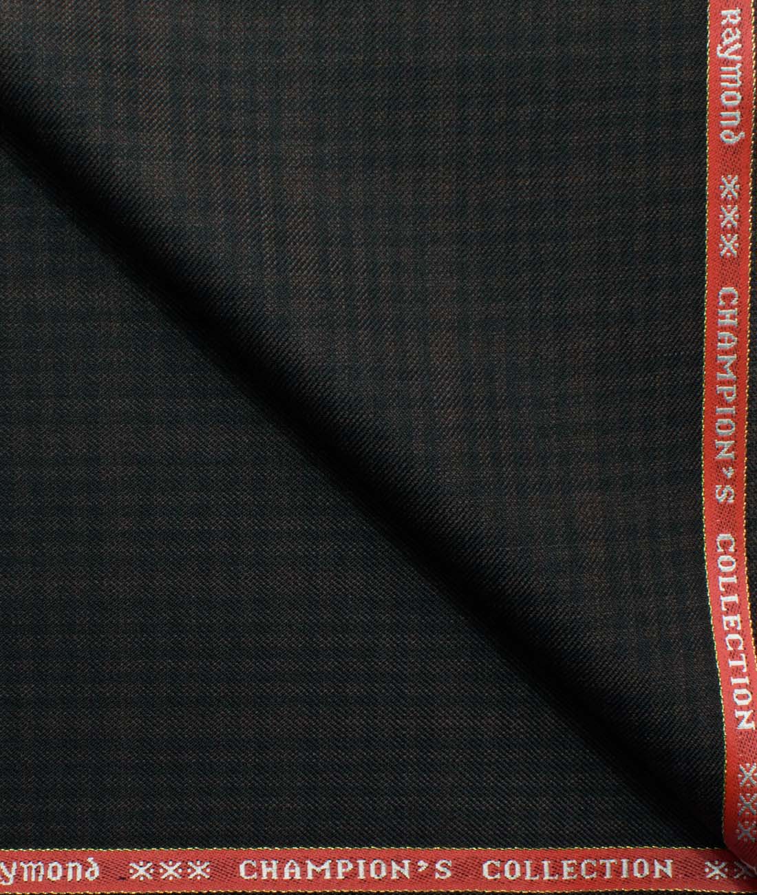 Raymond Men's Self Broad Checks 35% Merino Wool Unstitched Suit Fabric  (Dark Grey, 3.25 Meter)