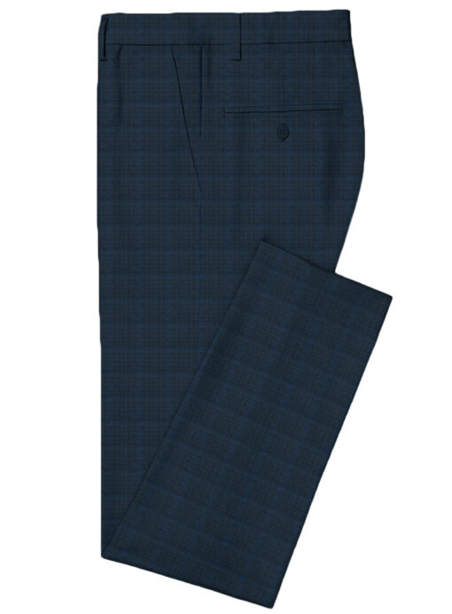 Raymond Men's 10% Wool Checks Unstitched Suiting Fabric (Dark Royal Blue)