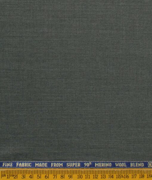 Raymond Men's 25% Wool Super 90's Self Design 3.75 Meter Unstitched Suiting Fabric (Dark Worsted Grey)