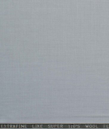 Zaccari Men's 20% Wool Super 110's Solids 3.75 Meter Unstitched Suiting Fabric (Light Grey)