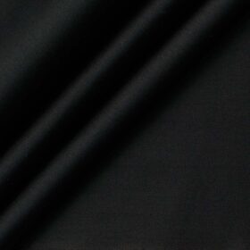 Arvind Men's 60's Premium Cotton Lycra Stretchable Printed 2.25 Meter Unstitched Shirting Fabric (Jet Black)
