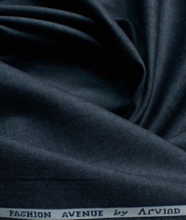 Arvind Men's Premium Cotton Solids 2.25 Meter Unstitched Shirting Fabric (Denim Blue)