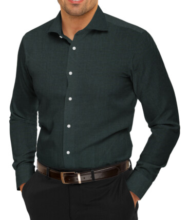 Arvind Men's Premium Cotton Solids 2.25 Meter Unstitched Shirting Fabric (Denim Dark Green)