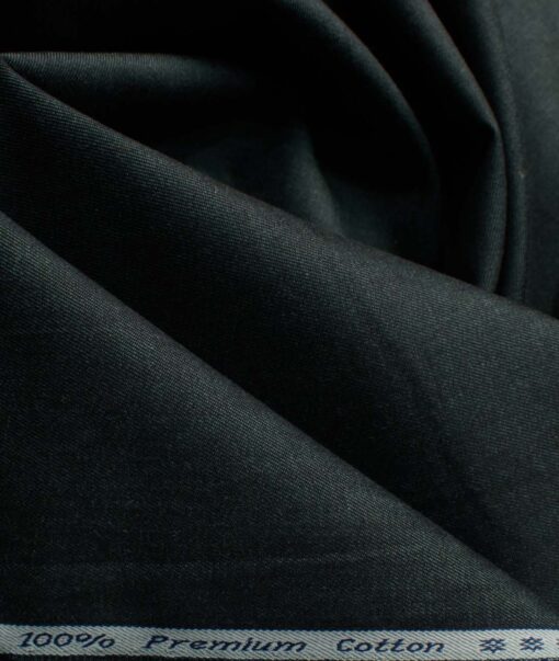 Arvind Men's Premium Cotton Solids 2.25 Meter Unstitched Shirting Fabric (Denim Dark Green)