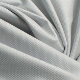 Arvind Men's Premium Cotton Structured 2.25 Meter Unstitched Shirting Fabric (Light Grey)