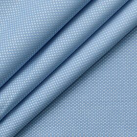 Arvind Men's Premium Cotton Structured 2.25 Meter Unstitched Shirting Fabric (Light Blue)