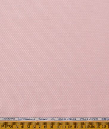 Arvind Men's Premium Cotton Structured 2.25 Meter Unstitched Shirting Fabric (Pink)