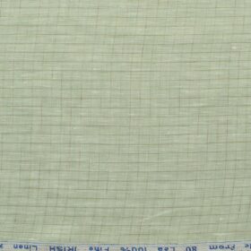 Arvind Men's Pure Irish Linen 80 LEA Checks 2.25 Meter Unstitched Shirting Fabric (Pistachious Green)