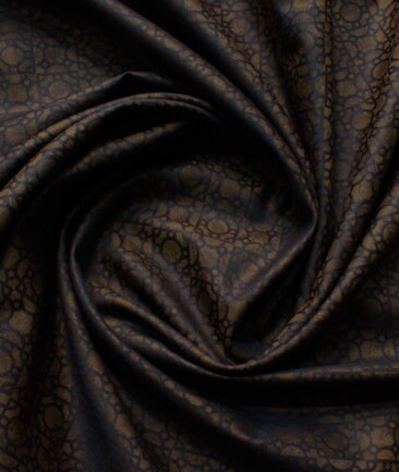 Birla Century Men's Giza Cotton Self Design 2.25 Meter Unstitched Shirting Fabric (Brown)