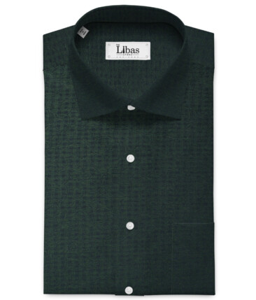 Birla Century Men's Giza Cotton Self Design 2.25 Meter Unstitched Shirting Fabric (Green)