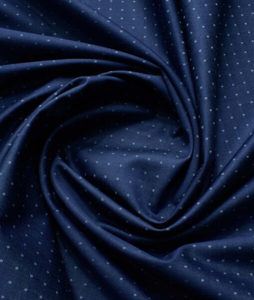 Birla Century Men's Pure Cotton Self Design 2.25 Meter Unstitched Shirting Fabric (Denim Blue)