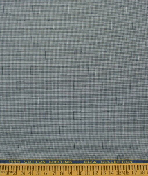 Birla Century Men's Giza Cotton Self Design 2.25 Meter Unstitched Shirting Fabric (Grey)