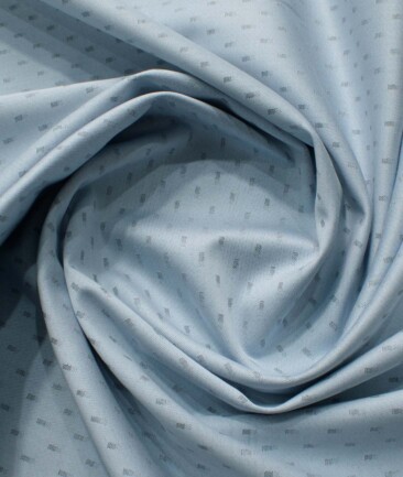 Birla Century Men's Pure Cotton Self Design 2.25 Meter Unstitched Shirting Fabric (Sky Blue)