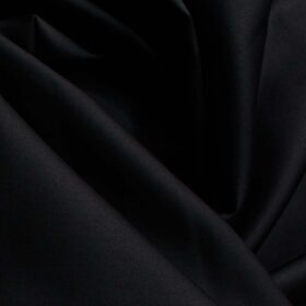 Birla Century Men's 70's Giza Cotton Solids 2.25 Meter Unstitched Shirting Fabric (Jet Black)