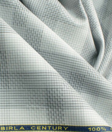 Birla Century Men's Giza Cotton Checks Unstitched Shirting Fabric ...