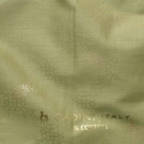 Canetti by Cadini Italy Men's Lawn Premium Cotton Printed 2.25 Meter Unstitched Shirting Fabric (Light Green)