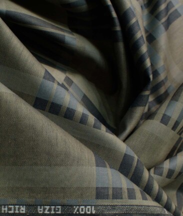 J.Hamsptead Men's Giza Cotton Self Design 2.25 Meter Unstitched Shirting Fabric (Light Brown)
