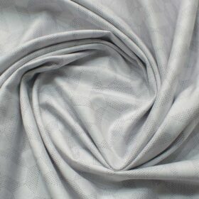 J.Hamsptead Men's Giza Cotton Self Design 2.25 Meter Unstitched Shirting Fabric (Light Grey)
