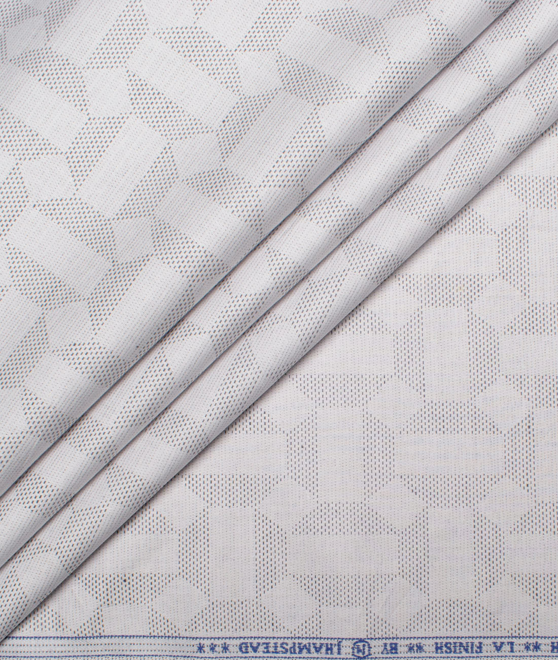 LSJHSH148LGRYBKJAQAPR J.Hampstead Men's Giza Cotton Self Design Unstitched Shirting Fabric (Light Grey) - Image 1